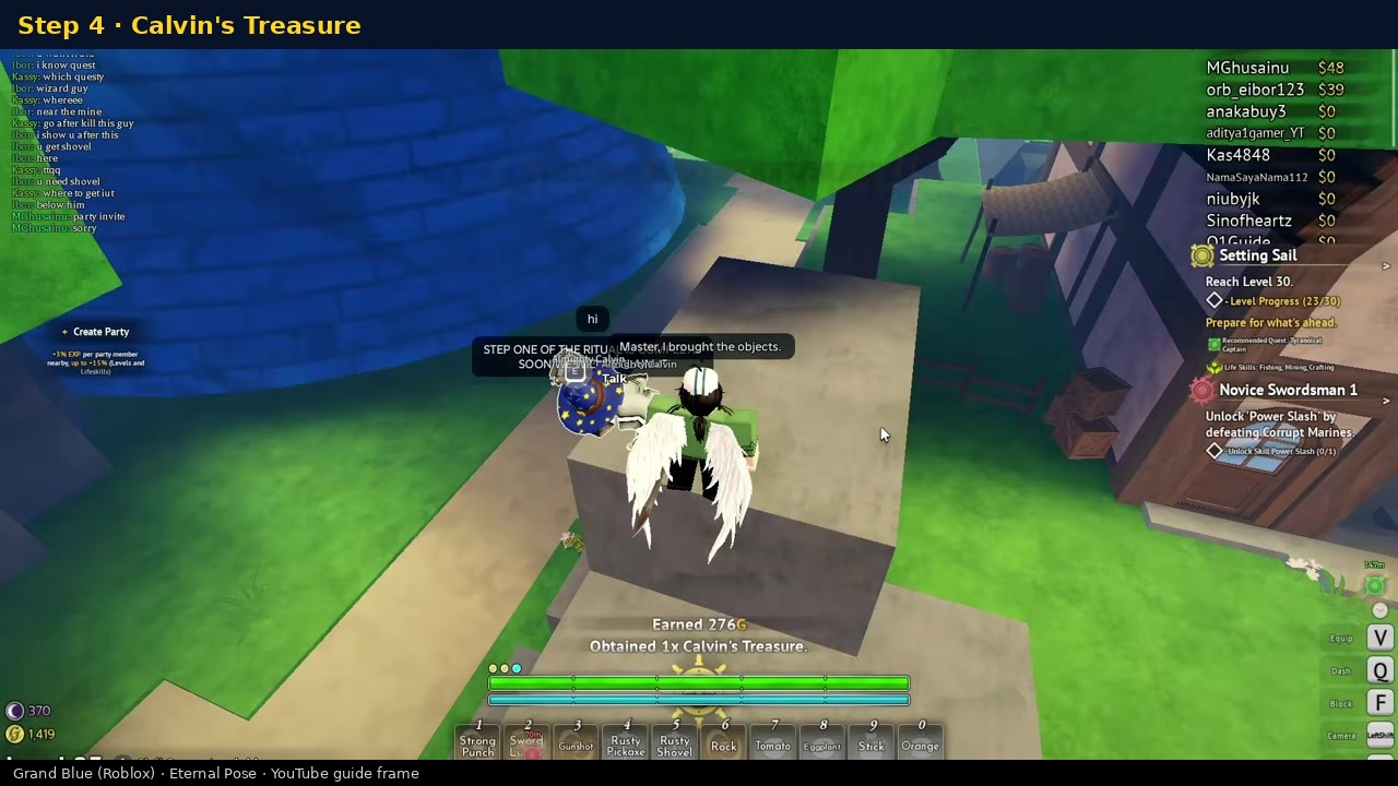 Calvin’s Treasure obtained after turn-in