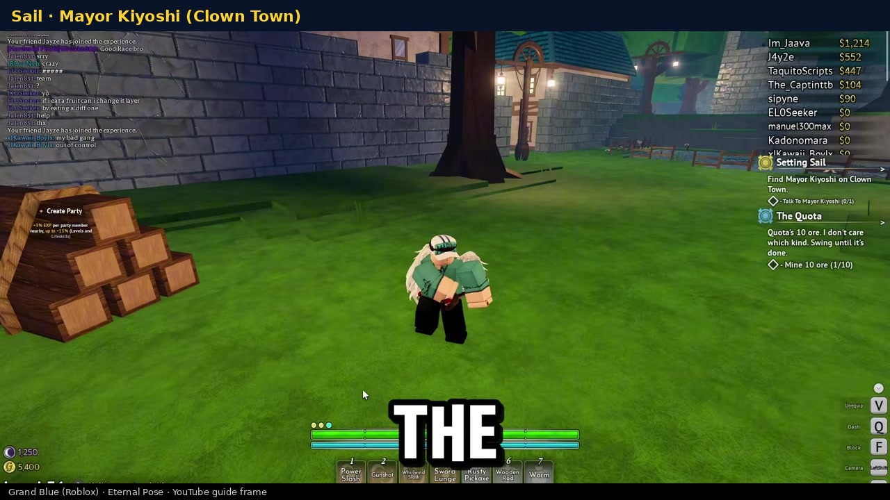 Quest directing player to Mayor Kiyoshi on Clown Town