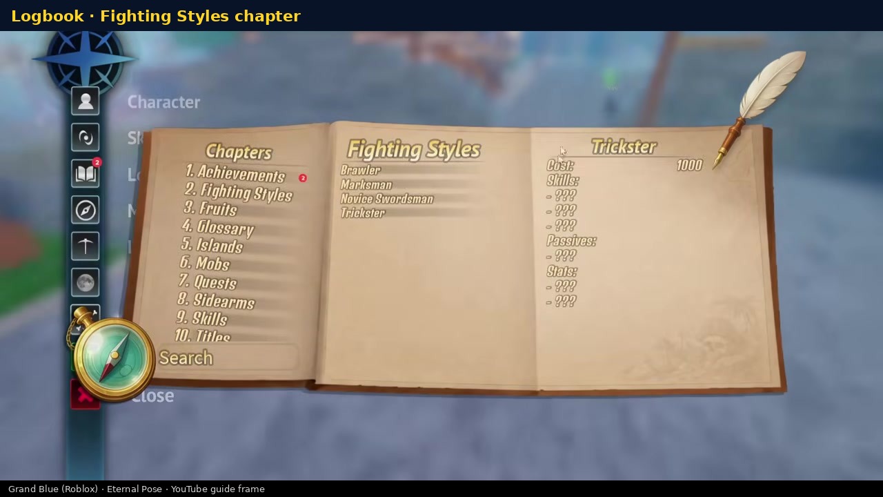 Fighting Styles chapter in the Logbook