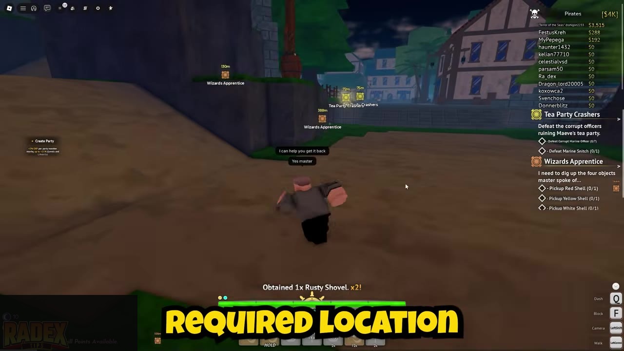 Obtained Rusty Shovel during Wizards Apprentice dig quest in Anchor Town